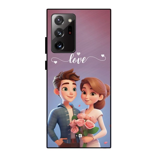 Couple With Flower Metal Back Case for Galaxy Note 20 Ultra