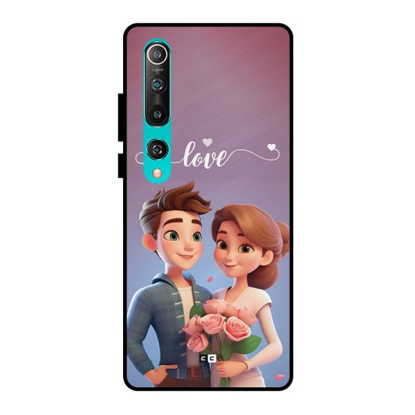 Couple With Flower Metal Back Case for Mi 10