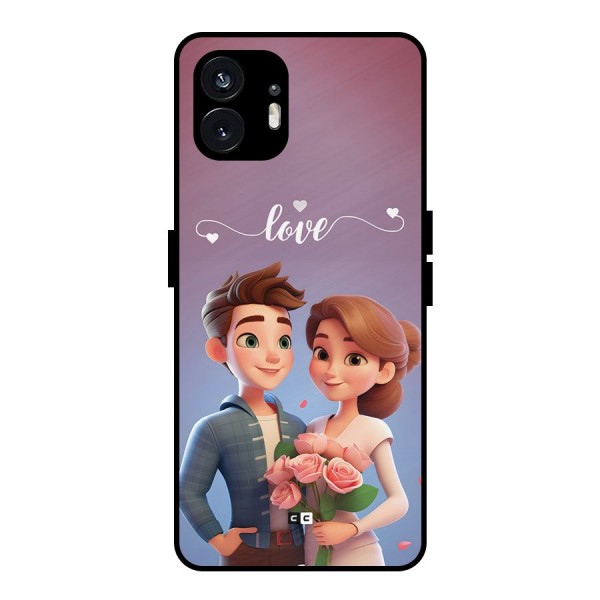 Couple With Flower Metal Back Case for Nothing Phone 2