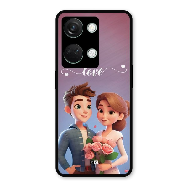 Couple With Flower Metal Back Case for OnePlus Nord 3
