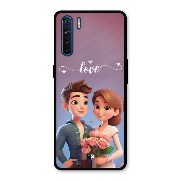 Couple With Flower Metal Back Case for Oppo F15