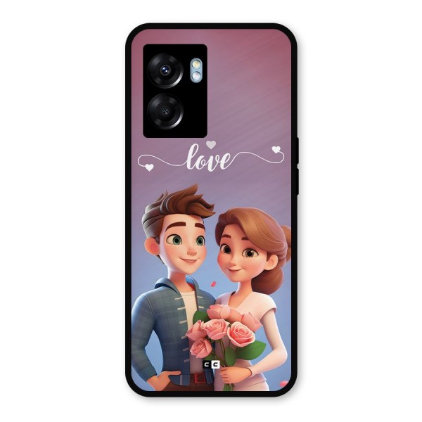 Couple With Flower Metal Back Case for Oppo K10 (5G)