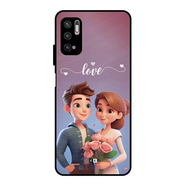 Couple With Flower Metal Back Case for Poco M3 Pro 5G