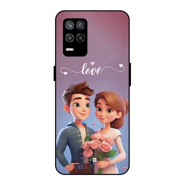 Couple With Flower Metal Back Case for Realme 9 5G