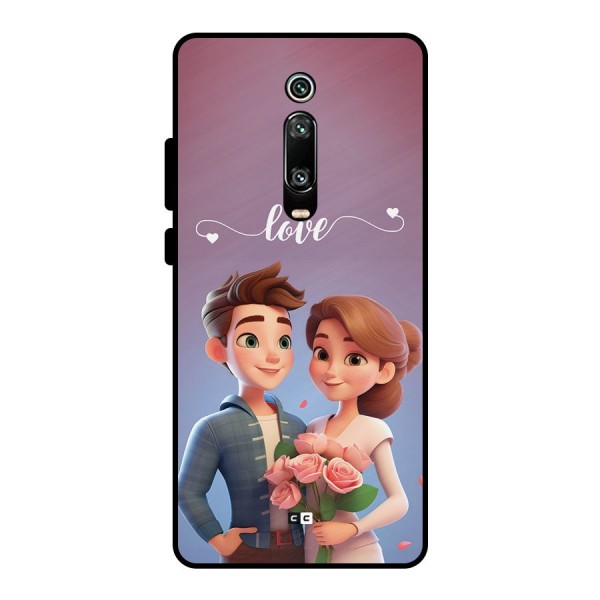 Couple With Flower Metal Back Case for Redmi K20 Pro