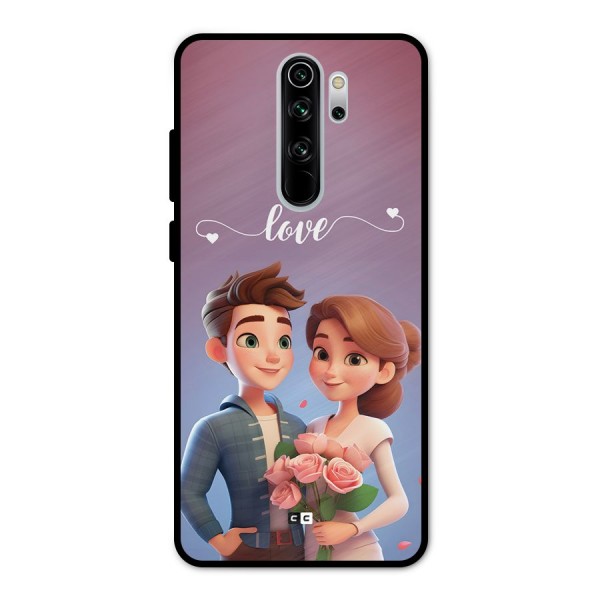 Couple With Flower Metal Back Case for Redmi Note 8 Pro