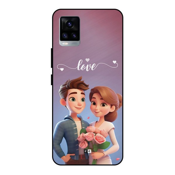 Couple With Flower Metal Back Case for Vivo V20