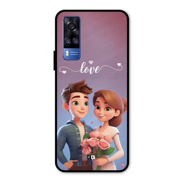Couple With Flower Metal Back Case for Vivo Y51A