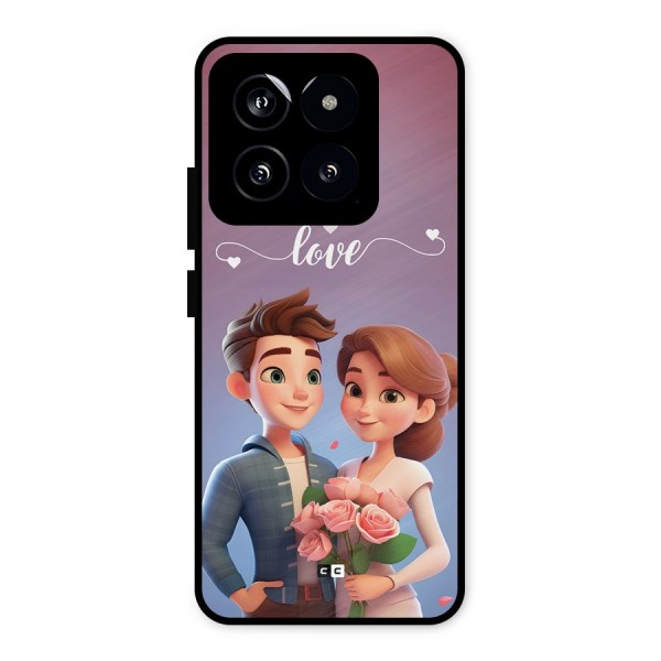 Couple With Flower Metal Back Case for Xiaomi 14