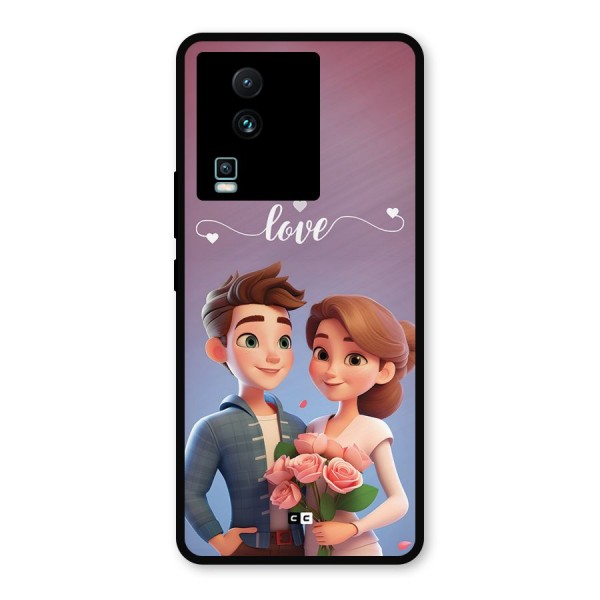 Couple With Flower Metal Back Case for iQOO Neo 7