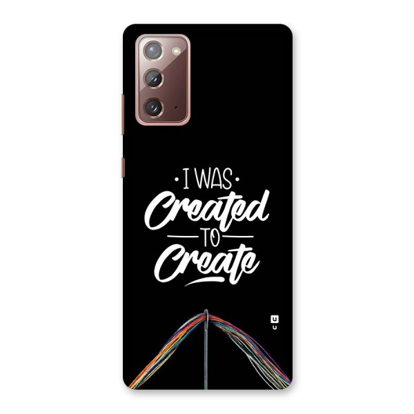 Created to Create Back Case for Galaxy Note 20