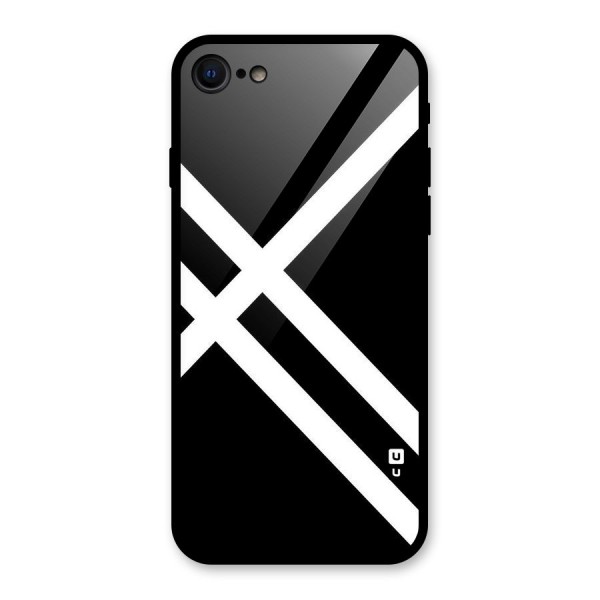 CrissCross Lines Glass Back Case for iPhone 8