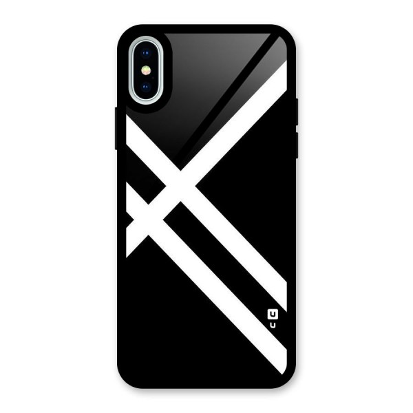 CrissCross Lines Glass Back Case for iPhone X