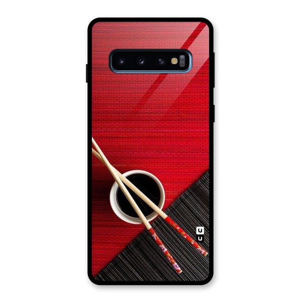 Cup Chopsticks Glass Back Case for Galaxy S10