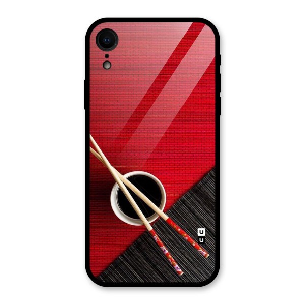 Cup Chopsticks Glass Back Case for iPhone XR