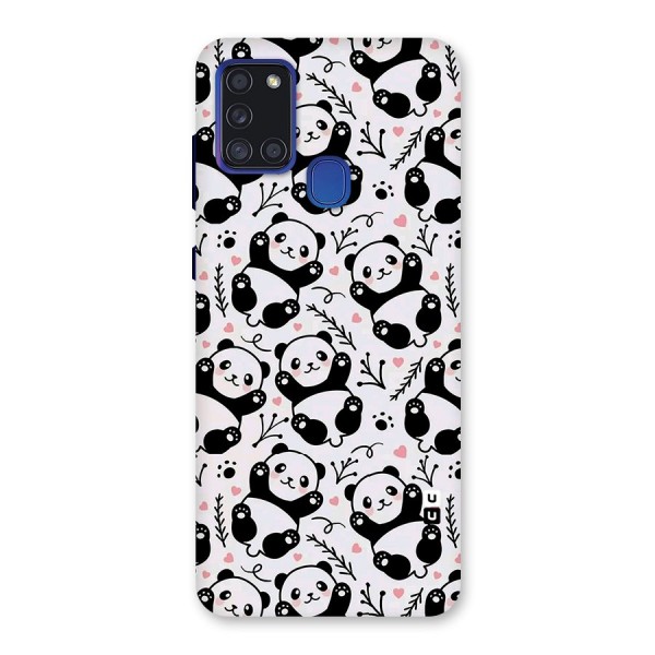 Cute Adorable Panda Pattern Back Case for Galaxy A21s