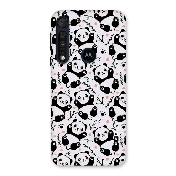 Cute Adorable Panda Pattern Back Case for Motorola One Macro