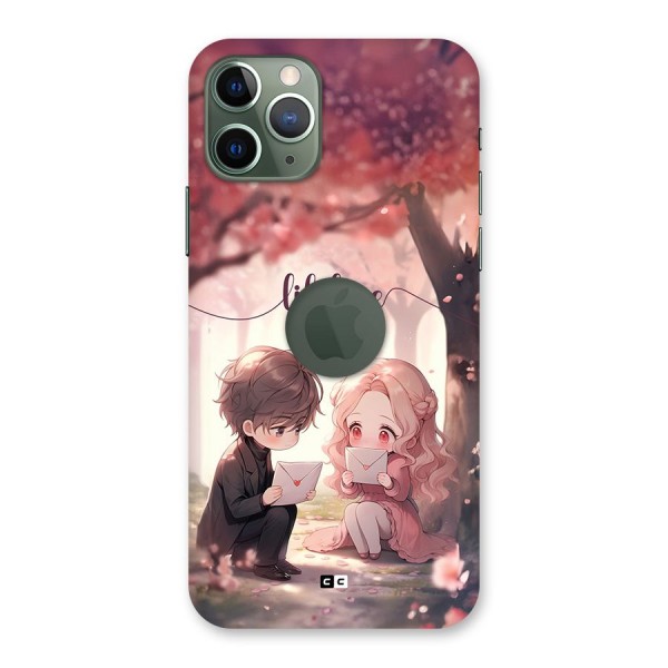 Cute Anime Couple Back Case for iPhone 11 Pro Logo Cut