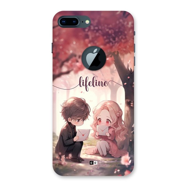 Cute Anime Couple Back Case for iPhone 7 Plus Logo Cut