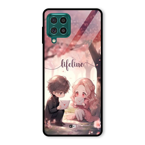 Cute Anime Couple Glass Back Case for Galaxy F62