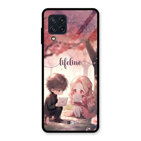 Cute Anime Couple Glass Back Case for Galaxy M32