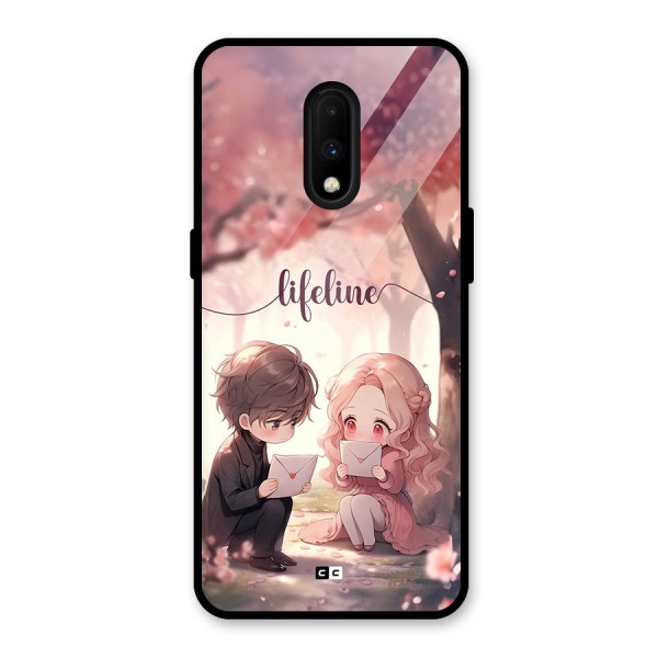 Cute Anime Couple Glass Back Case for OnePlus 7