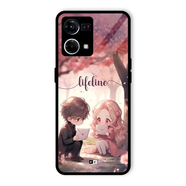 Cute Anime Couple Glass Back Case for Oppo F21s Pro 4G