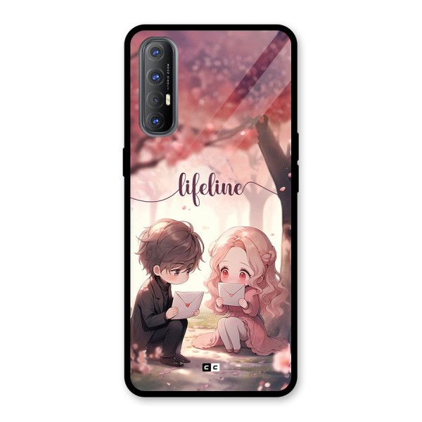 Cute Anime Couple Glass Back Case for Oppo Reno3 Pro