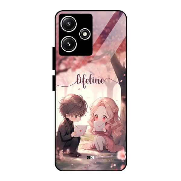 Cute Anime Couple Glass Back Case for Poco M6 Pro