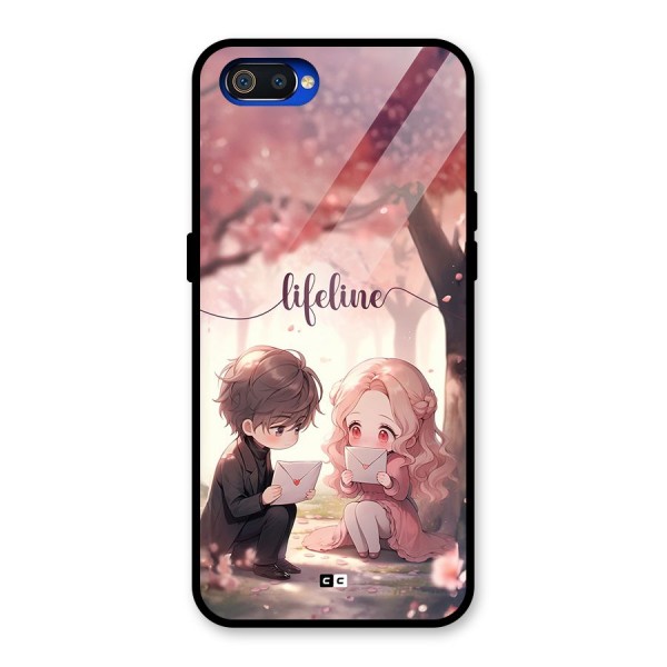 Cute Anime Couple Glass Back Case for Realme C2