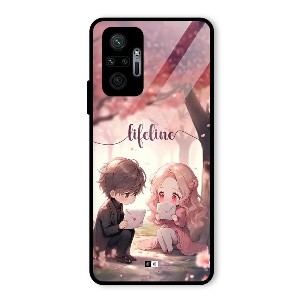 Cute Anime Couple Glass Back Case for Redmi Note 10 Pro Max