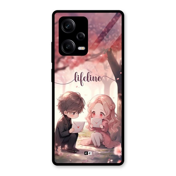 Cute Anime Couple Glass Back Case for Redmi Note 12 Pro