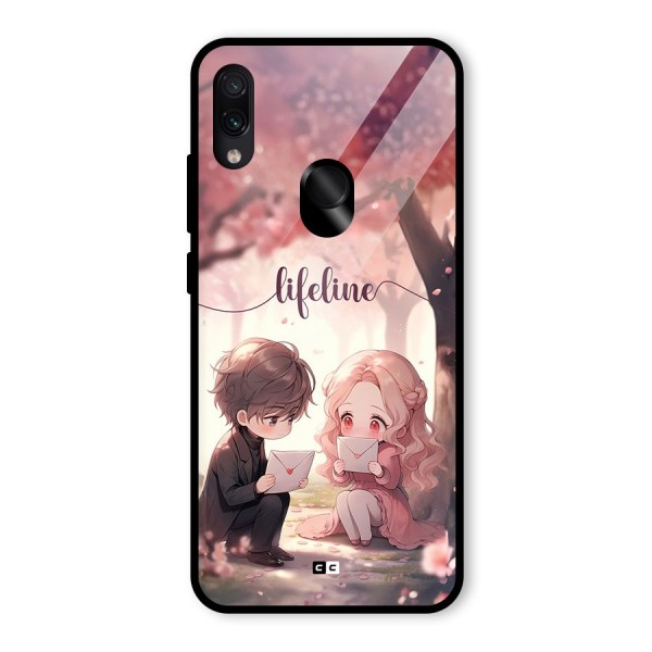 Cute Anime Couple Glass Back Case for Redmi Note 7S