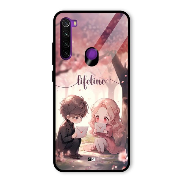 Cute Anime Couple Glass Back Case for Redmi Note 8