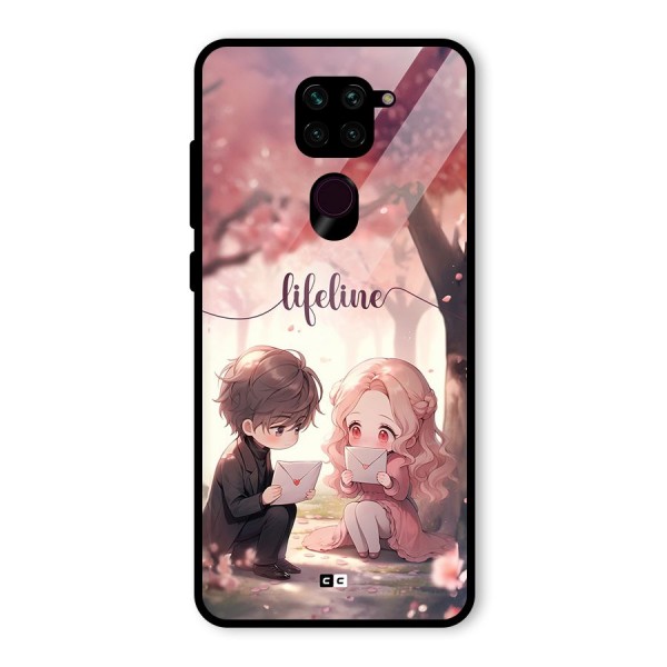 Cute Anime Couple Glass Back Case for Redmi Note 9
