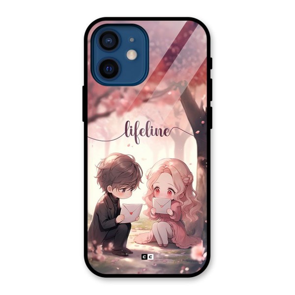 Cute Anime Couple Glass Back Case for iPhone 12 Mini