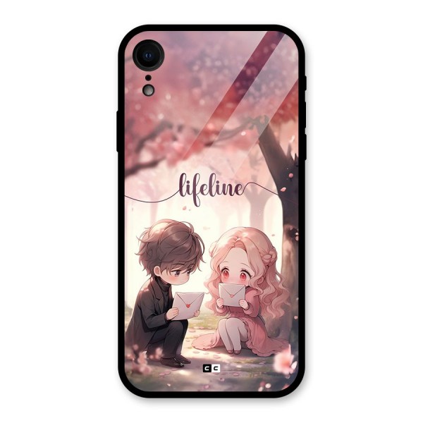 Cute Anime Couple Glass Back Case for iPhone XR