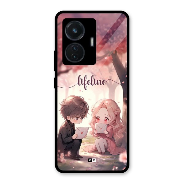 Cute Anime Couple Glass Back Case for iQOO Z6 44W