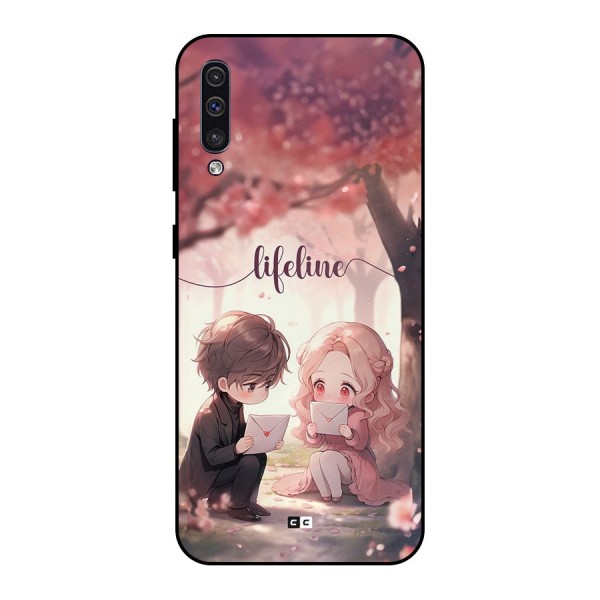 Cute Anime Couple Metal Back Case for Galaxy A30s