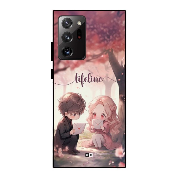 Cute Anime Couple Metal Back Case for Galaxy Note 20 Ultra