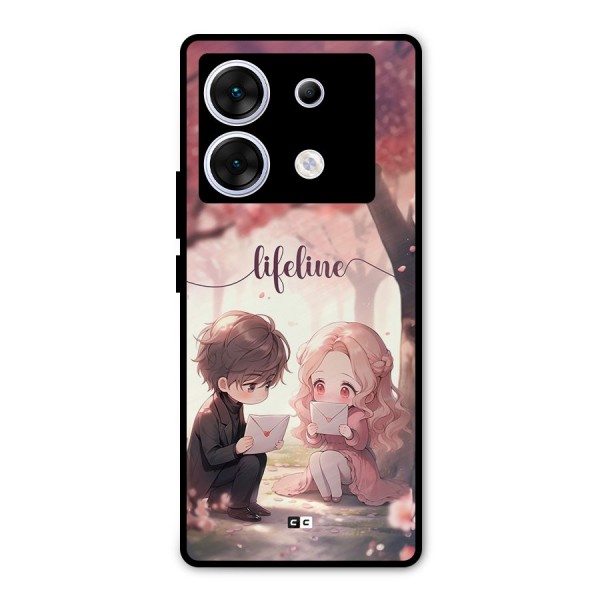 Cute Anime Couple Metal Back Case for Infinix Zero 30 5G