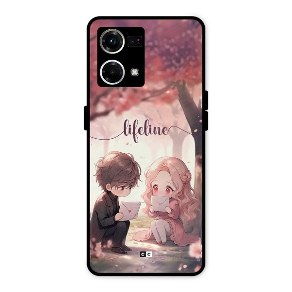 Cute Anime Couple Metal Back Case for Oppo F21 Pro 4G