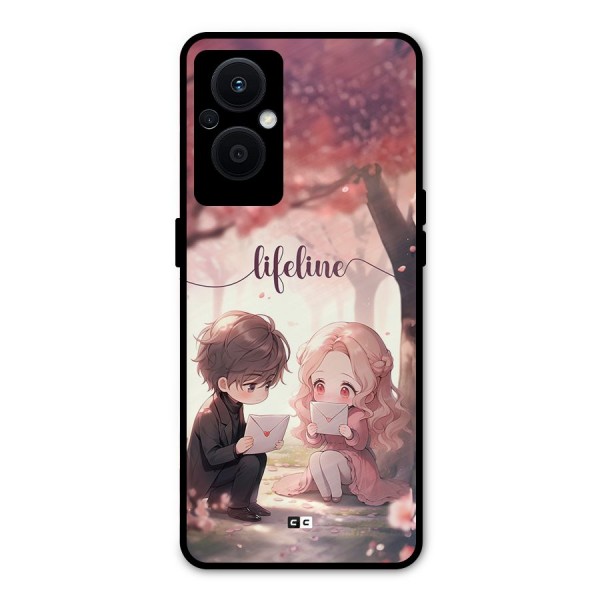 Cute Anime Couple Metal Back Case for Oppo F21s Pro 5G
