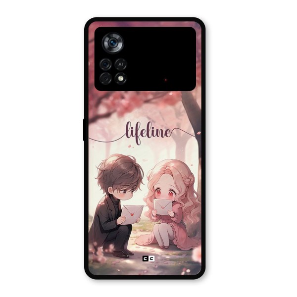 Cute Anime Couple Metal Back Case for Poco X4 Pro 5G