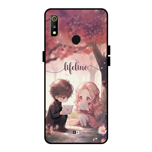 Cute Anime Couple Metal Back Case for Realme 3