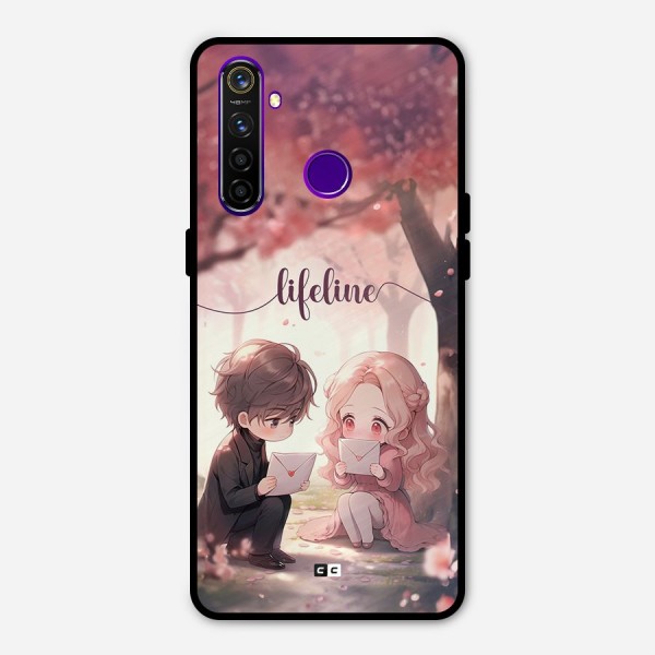 Cute Anime Couple Metal Back Case for Realme 5 Pro