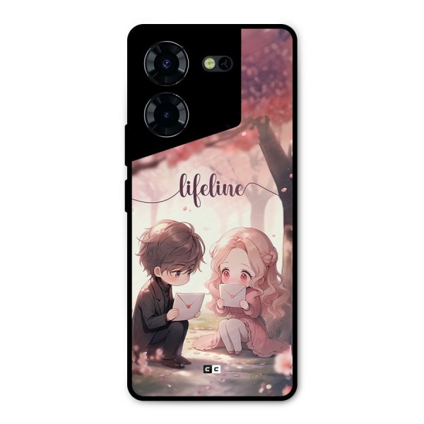 Cute Anime Couple Metal Back Case for Tecno Pova 5 Pro 5G