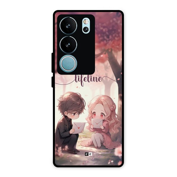 Cute Anime Couple Metal Back Case for Vivo V29