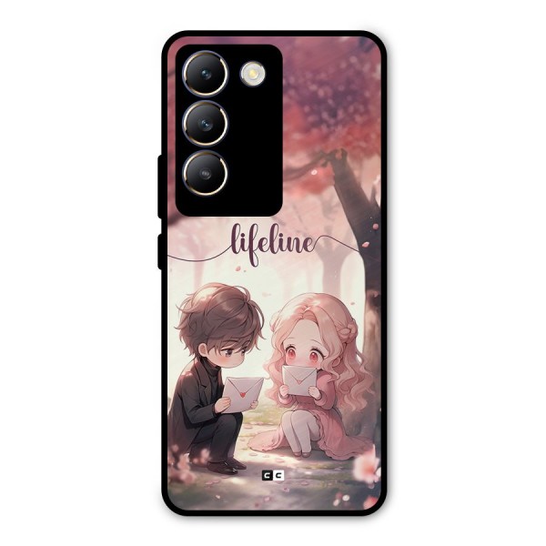 Cute Anime Couple Metal Back Case for Vivo Y200e