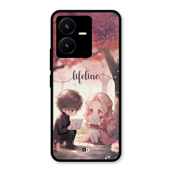 Cute Anime Couple Metal Back Case for Vivo Y22